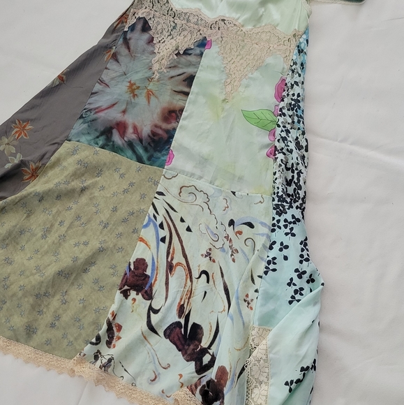 MARINE SERRE Silk Scarves Open Shoulder Flowy Midi Dress - Picture 8 of 16